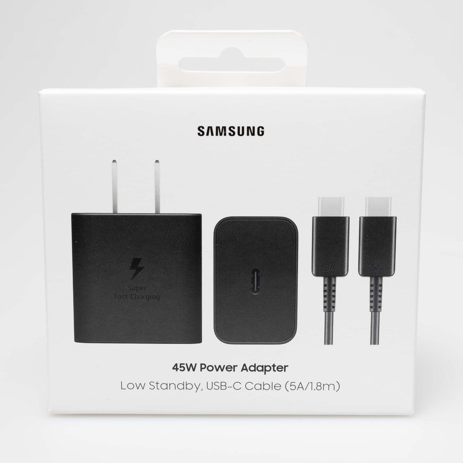 Samsung Wall Charger EP-T4511XWEGEU 45W + USB-C to USB-C Cable - Black